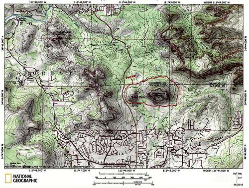 Map of Courthouse Butte/Bell Rock Loop Trail