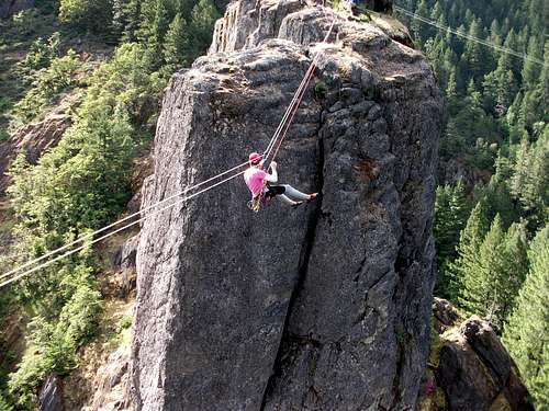 Old Man/Old Woman Tyrolean Traverse