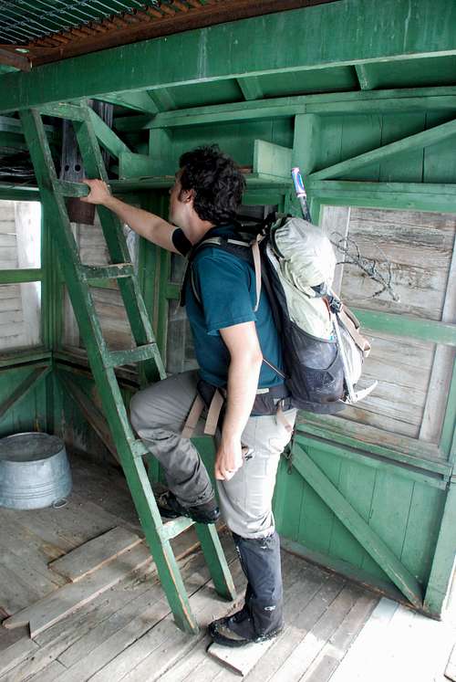 Ladder inside cupola