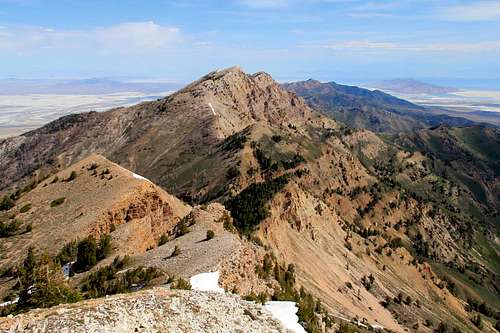 Looking north from the summit of Deseret Peak.