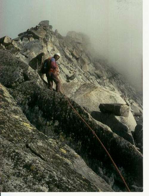 Climbing the South ridge in...