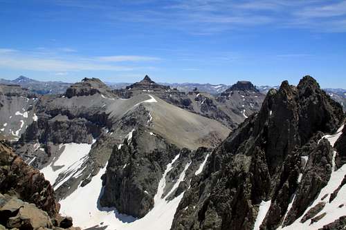 View of 13ers on the descent