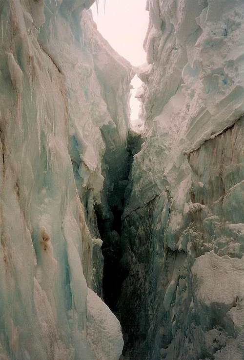 Inside a crevasse on Mount Rainier’s Nisqually glacier