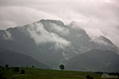Giewont peak from Olcza