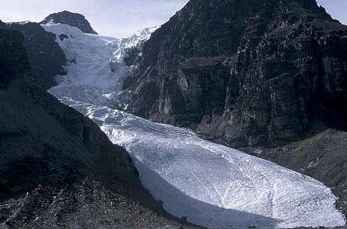 The end of the glacier thats...