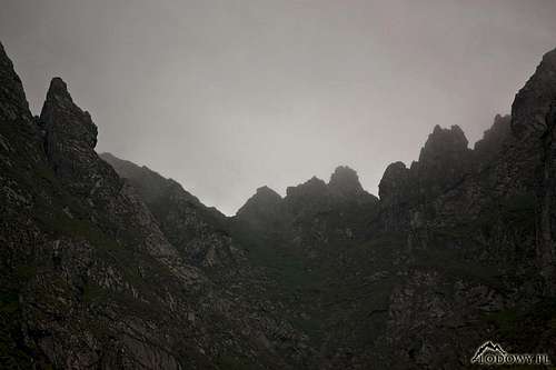Maly Giewont gloomy crags