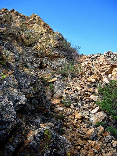 Rocky path up the North ridge