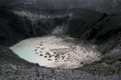 Crater lake of Turrialba volcano