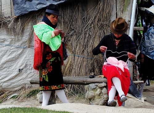 Busy ladies on Quilotoa village