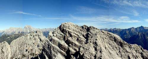 The summit seen from Sasso di Toanella