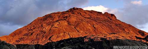 Marins Peak, last light of the day