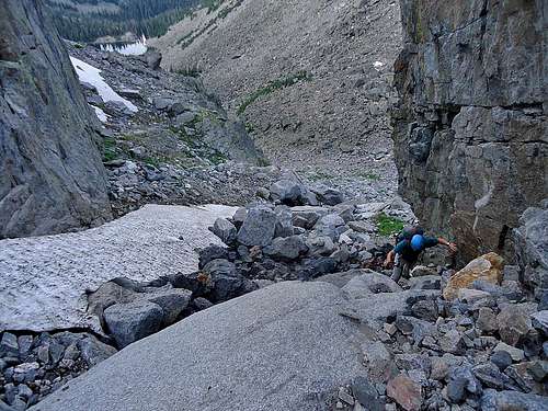 Climbing the gully