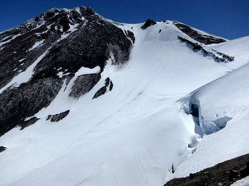 Crevasse on the Whitney glacier from just below the West ridge