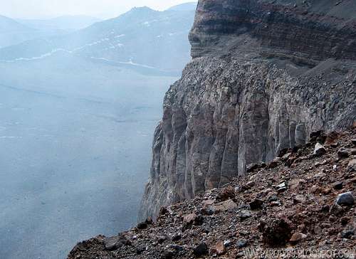 Right wall of the crater