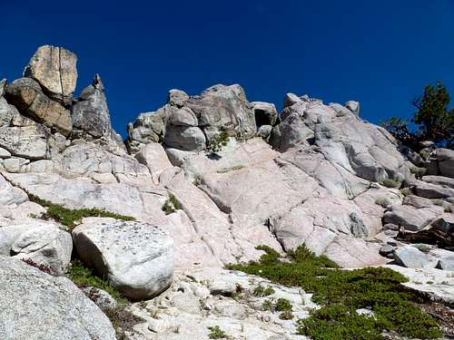 The rock towers and Peak 8205