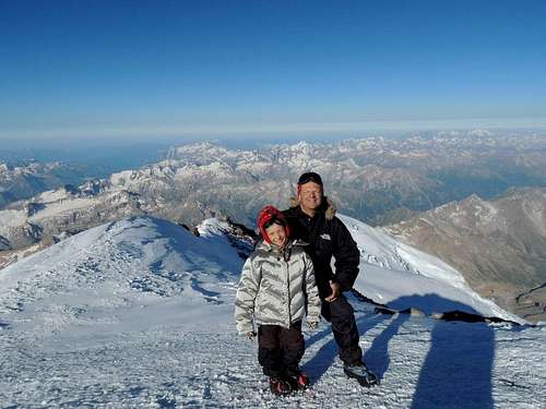 Yunona, age 9 and dad on Elbrus, 5642 m on July 17,2012