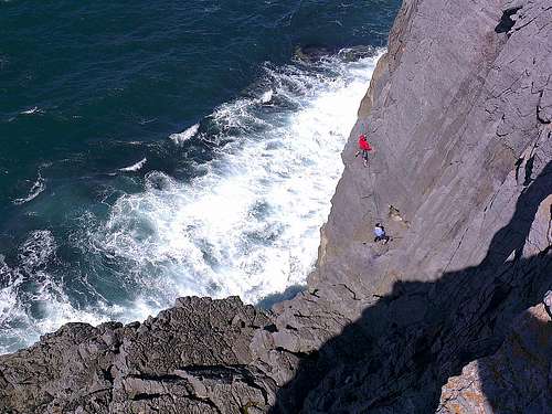Rock climbing at Pembroke