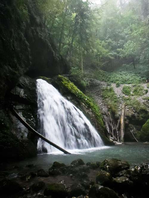 Evantai (Fan) Waterfall from Galbena Gorges