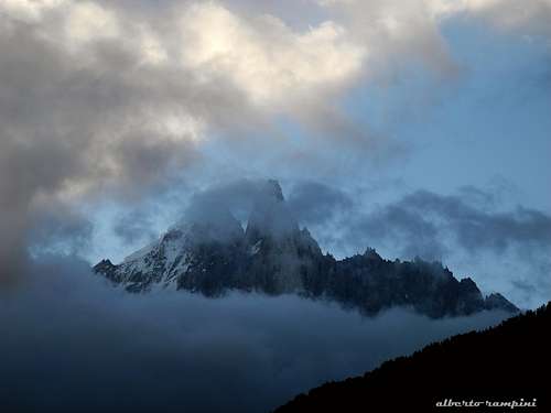 Dawn over the Dru standing out from the clouds