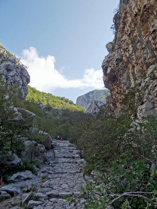 Steps slowly lead to the upper part of Paklenica 