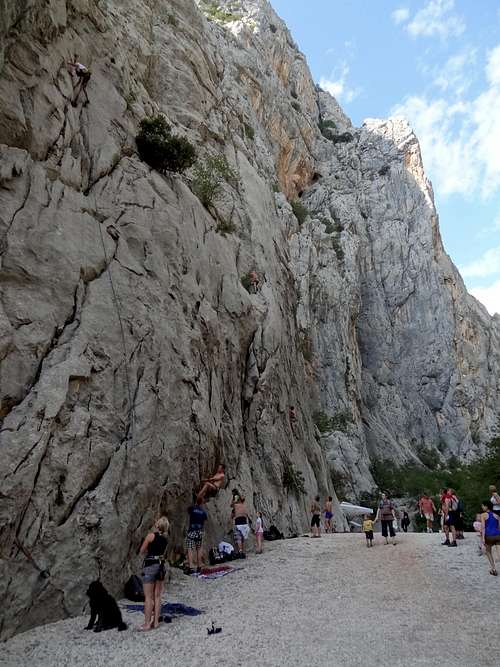 Paklenica climbers on the entrance of the canyon
