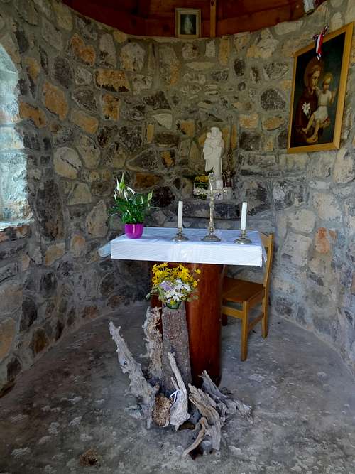 Inside the Zavižan chapel
