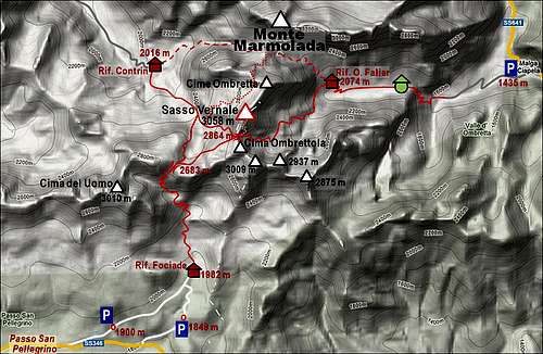 Sasso Vernale map