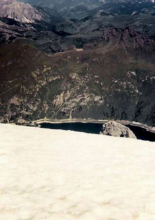 Fedaia Lake from the summit...