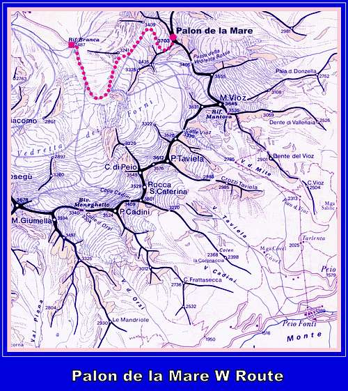 Palon de la Mare SW Flank map