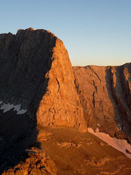 The north face of Stefani at sunset
