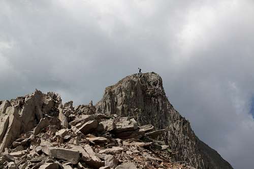 Climber on NE ridge