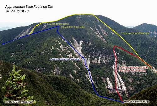 Route of Dix Slides: 2012 August 18