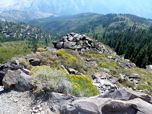 View down the face of Verdi Peak