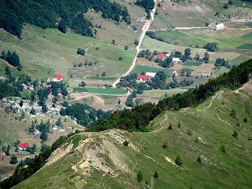 Red roofed houses in Albania