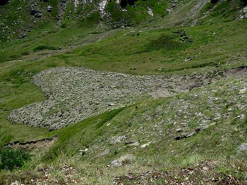 Heart-shaped landslide