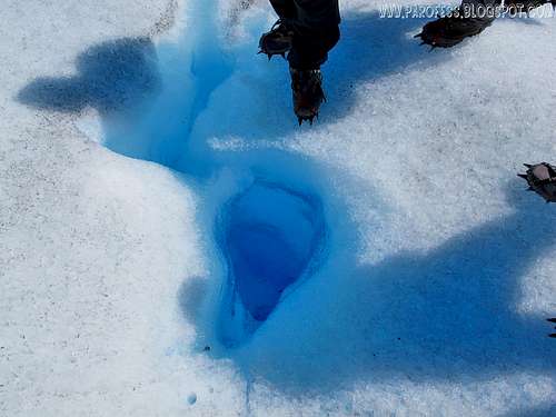 Blue hole in the ice