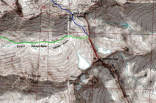 Gladstone Peak Topo Map