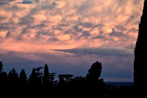 Remarkable evening clouds over Asolo, Northern Italy