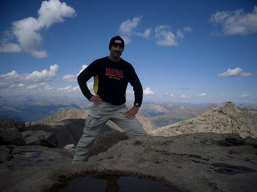On the summit of Mt. Evans.