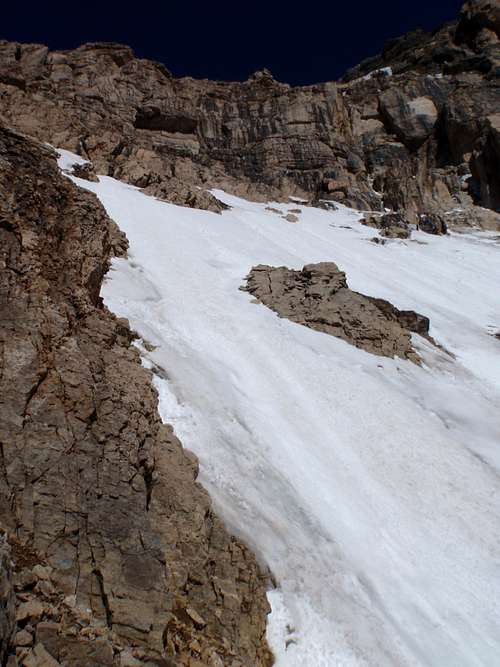 Snow slope below summit ridge