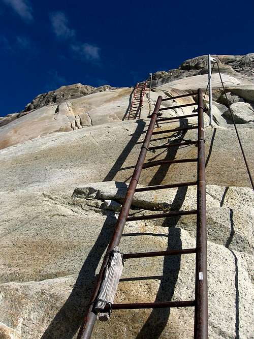 Ladders to the hut