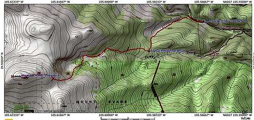 Map of East Slopes Route