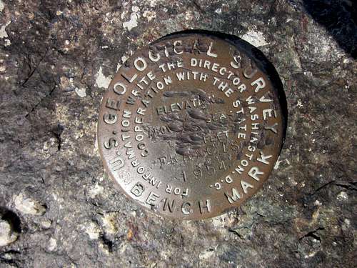 Benchmark atop Thurston Peak