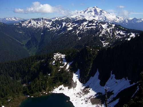 Glacier Peak and Emerald Lake from Meadow Mountain