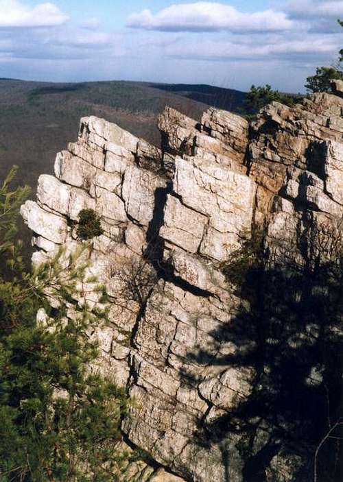 The cliff face of the...