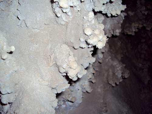 Popcorn on the cave walls