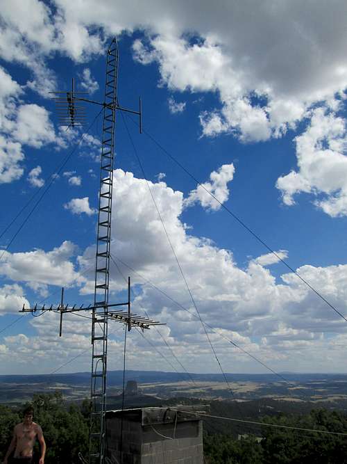The old raidio tower on top of the Missouri Butte 