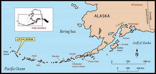 Map of the Aleutian Range