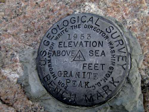 Granite Peak-USGS summit marker