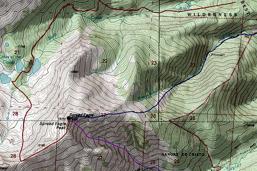 Spread Eagle Peak Topo Map